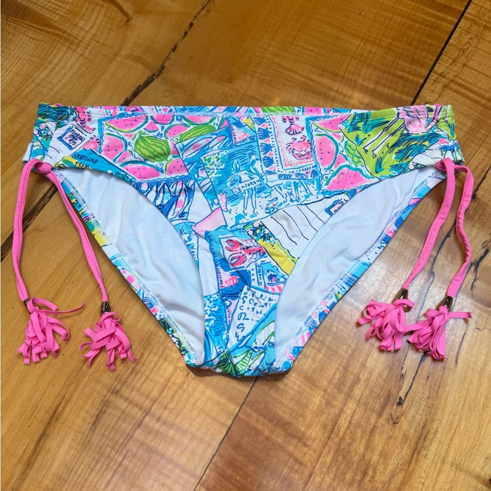 Lilly Pulitzer Wish You Were Here bikini bottoms. Size 10